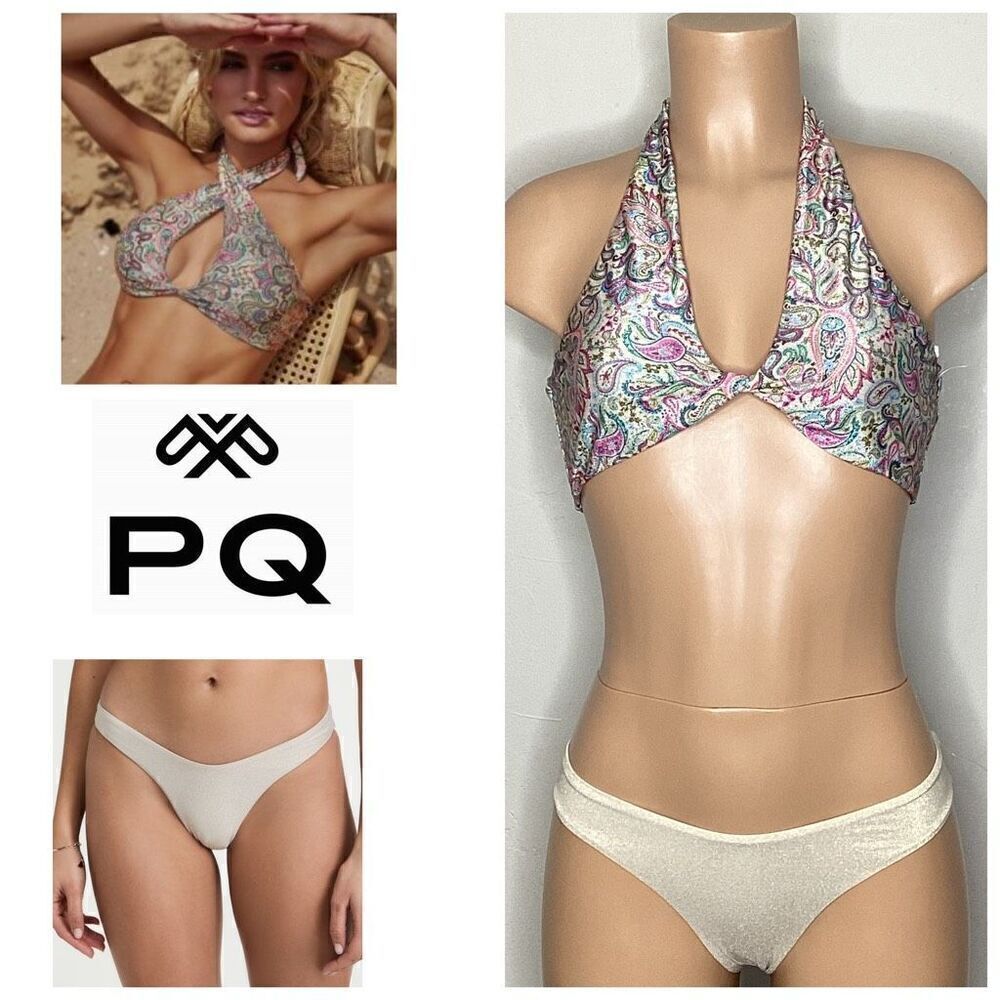 New. PQ shimmer paisley bikini. L-top/S-bottom. Retails $152